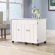 Sauder Sewing Table Craft Cart Foldable Storage White