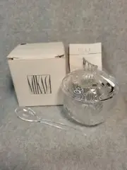Mikasa Crystal Staccato Crystal Jam Jar and spoon set Jam, Jelly, Preserves B3