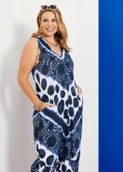 [TS] Taking Shape Bamboo Crush Maxi Dress Size 20 in Dark Indigo Print - Plus Size Women's Dresses Dark Indigo Print