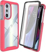Compatible with Motorola Edge 30 Pro, Built-in Screen Protector Military-Grade Hybrid Full Body Shockproof Heavy Duty Protective Bumper Cover for Motorola Edge 30 Pro