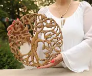 Handcrafted Wooden Celtic Tree Of Life Wall Decor Hanging Art (Brown)