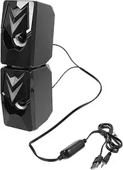 ETHZZLE 2Pcs Multimedia Speaker USB Powered Aux in Desktop Speakers RGB Sound Box for Laptop Monitor Sound Easy