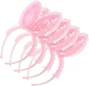 [WRITWAA] Bunny Ear Headband Pig Bunny Suit Animals Rabbit Make up Hair Headband Plush Headbands Tiger Costume Bunny Costume Inflatable Head Bands Fabric Pink