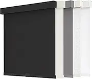 AOSKY Blackout Roller Shades Cordless Blinds for Windows, Free-Stop Shades with Valance, Thermal Insulated Fabric, UV Protection, Natural Woven Blinds for Home and Office (20" W x 72" H, Black)
