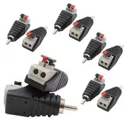 10-Pack Speaker Wire Cable to Audio Male RCA Connector Adapter Plug Jack