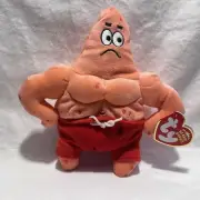 TY Beanie Baby PATRICK STAR ( MUSCLE MAN STAR ) Vintage Ty Beanie Babies Plush