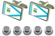 [Select Gifts] Shirt Dress Studs Oskemen City Kazakhstan Flag Cufflinks