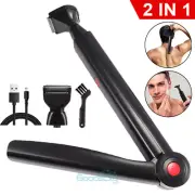 2 IN1 Body Hair Removal for Men Electric Back Shaver Facial Razor 180° Foldable