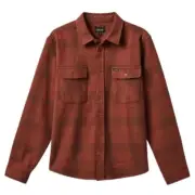 Brixton Bowery Stretch WR Flannel Sepia Terracotta Button Up Shirt