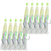 Fishing Lure Bait 10 Pcs Sea Fishing Bait Equipment Artificial Bait 5 Hook Types Fishing Tackle Luminous Rig String Hook Laser Fishing Hook Fishing Tackle