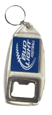 Bud Light Football Bottle Opener Keychain