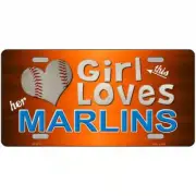 This Girl Loves Her Marlins Metal Sign