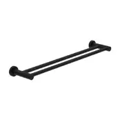 Amelie Round Double Towel Rail 800mm Matte Black BDO2030DMB