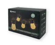 Sansai 20 Bulb LED 9W Festoon Warm White Outdoor Décor Festive String Lights 23m