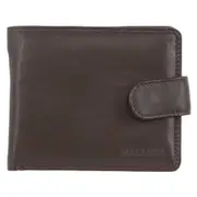 Milleni Men's Leather Tab Card/Cash RFID Protected Wallet 11cm Brown