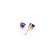 14k Yellow Gold 8mm Heart Tsavorite Earrings