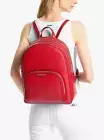 New Michael Kors Jaycee Large Pebble Leather Backpack Bright Red