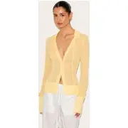 Tall Butter Cream Mesh Button Front Blouse, Butter Cream..