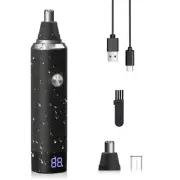 Ear & Nose Hair Trimmer with LED Display for Men Women,Painless USB Rechargea...