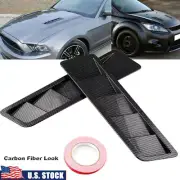 Universal Car Hood Air Intake Panel Trim Bonnet Louver Vent Cover Carbon Fiber