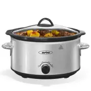 4QT Slow Cooker & Mini Food Warmer with Removable Ceramic Pot, 3 Heating Sett...