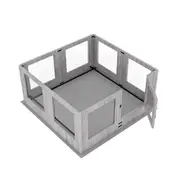 Fin Xxl Wooden Dog Whelping Pen Box Safe Glass Pet Puppy Playpen With Waterproof Mat