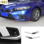 Silver titanium Front Bumper Lip Spoiler Aprons Trim 2P For Honda Civic 2022-23 (for: Honda Civic)