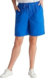 [MILLERS WOMAN] MILLERS - Womens Blue Shorts - Summer - Cotton Clothing - Mid Thigh - High Waist - Cobalt - Bermuda - Chino - Slub Cuff - Comfort - Casual Work Wear