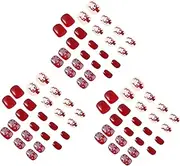 Healeved 72pcs Nail Patch Women Fake Nails False Nail Black Press on Nails Gothic Nails Artificial Nail Tips False Nails Tips Christmas Fake Nails Toe Nails False Plastic Red