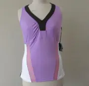 BOLLE womens Small purple vneck wicking stretchy tank top shirt athletic NEW