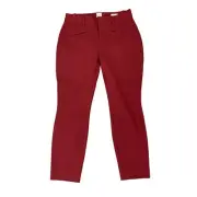 Gap Curvy Signature Skinny Ankle Pants Womens 4 Curvy Wine Flat Front Stretch