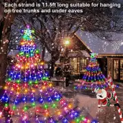Solar/AU Power LED Star Waterfall Solar Light Christmas Tree Fairy String Lights