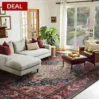 Deal Extra Large Vintage Rug Red Blue Plush Persian Retro Carpet Washable Runner