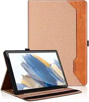 Case for Samsung Galaxy Tab A8 10.5 inch 2022 (SM-X200/X205/X207) - [Auto Wake/Sleep] Multi-Angle FILP Folio PU Leather Tablet Case with Front Pocket Hand Strap Smart Cover, Brown