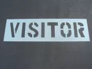 12" VISITOR Parking Lot Stencil 1/8" Thick Professional Use LDPE Material.