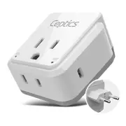 Ceptics European Plug Adapter, Safe USB-C 30W PD & QC 3.0-2 USA Socket