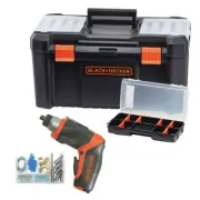 Black & Decker 4V MAX Cordless Screwdriver & 16" Tool Box & Organizer Bundle New