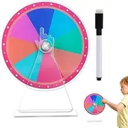 Prize Wheel Spinner with Stand | Game Wheel | Erasable Acrylic Tabletop Lucky Draw Rainbow Color Interactive Toy with Marker for Trade Shows Classroom