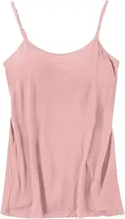 [Generic] Women's Fashion Blouses Adjustable Camisole With Frame Bra Stretch Undershirt Business Shirts (Pink, S)