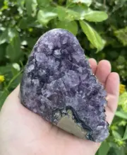 Purple Amethyst Geode Cluster Brazilian Polished Free Standing Mini Tower 665g