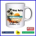 Christian Coffee Mug STAY SALTY Matthew 5:13 Bible Quote Scripture Mum Gift Idea