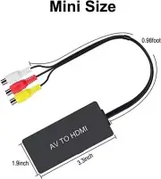 RuiPuo RCA to HDMI Converter AV to HDMI Adapter Composite to HDMI Adapter Sup...