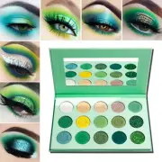 Green Eyeshadow Palette Matte and Glitter, Highly Pigmented Pro Makeup Palett...