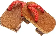 1 Pair Doll Slippers House Building Mini Accessories Kit Linen Slider Decoration Sandal Doll Shoe Ornament Micro Landscape Models Ornament Craft Supply Wood