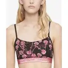 NWT! Calvin Klein Sz XS CK One Unlined Rose Print Mesh Bralette Bra QF6680