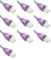 3 Feet Cat6 Ethernet Network Patch Cables Purple RJ45 m/m (10 Pack)