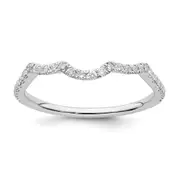 0.26ct. CZ Solid Real 14K White Gold Wedding Wedding Band Ring