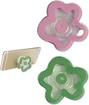 Nicedeal Phone Socket, 2Pcs Flower Cell Phone Holder, Pink Green Phone Grip with Expanding Kickstand, Suction Cup Cell Phone Stand, Universal Socket for Phone