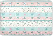 Cartoon Sea Starfish Crab Cute Baby Bed Pad Waterproof Washable Diaper Changing Mat Leakproof Quick Drying Toddler Bedding Products for Toddler Kids , 52" L x 34" W