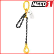 Lift Safe Grade 80 Single Leg Lifting Chain Sling with Clevis Self Locking Hook